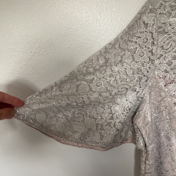 Adrienna Pappell Lace Dress Sz 18W NWT Color Icy Lilac gray very pretty holiday - Picture 4 of 17
